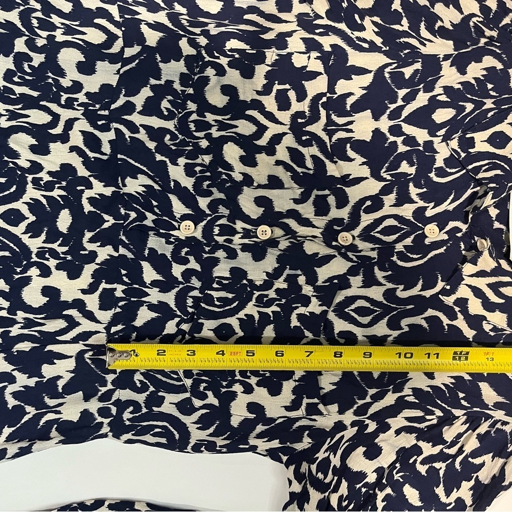 Zara White and Blue Sheath Dress 3/4 Sleeve Crew Neck - Picture 13 of 13